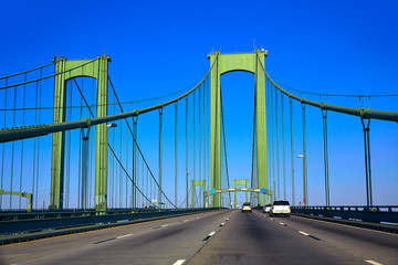 Fototapeta na wymiar Delaware memorial bridge road in USA