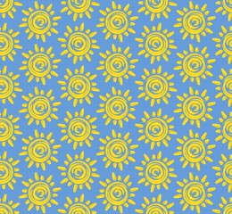 Seamless background with sun. 
