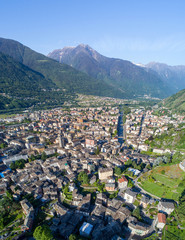 City of Sondrio, Valtellina. Aerial view