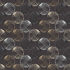 Polka dot seamless pattern. Halftone. Texture of palm leaves. Textile rapport.