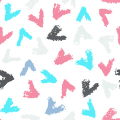 Summer Seamless pattern with abstract ornament. Colorful ink Dry brush. Pastel colors. Hand drawn background.