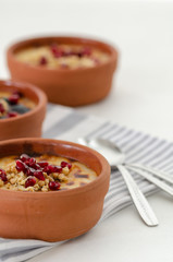 Traditional Turkish oven rice pudding.