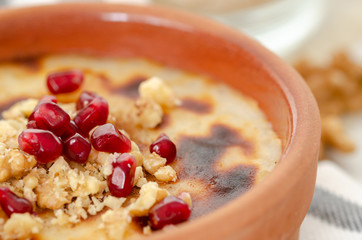 Traditional Turkish oven rice pudding.