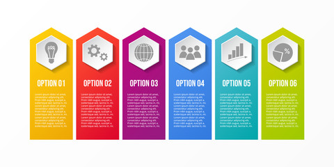 Template of infographic with different options. Vector.