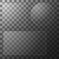 Set of vector glass frames. Isolated on transparent background.