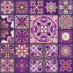 Seamless pattern with decorative mandalas. Vintage mandala elements.