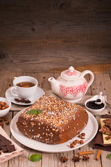 Chocolate hazelnut cake. 