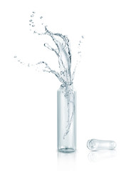 emty broken medical glass ampule isolated