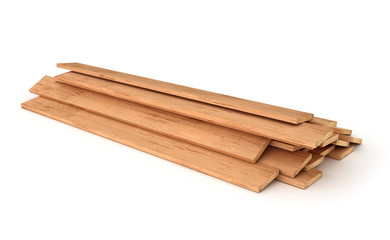 wooden planks isolated 3d illustration