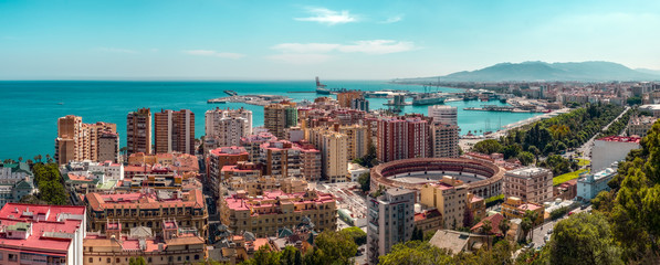 Fototapeta na wymiar Panoramic view of the Malaga city