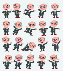 Businessman. Twenty eight expressions and basics body elements, template for design work and animation. Vector illustration to Isolated and funny cartoon character.