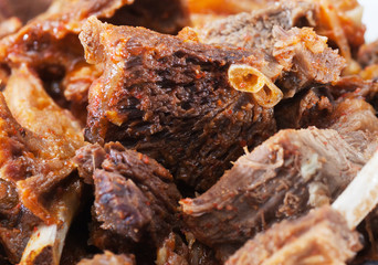 Pieces of fried meat