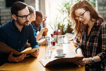 Picture of young business colleagues on break
