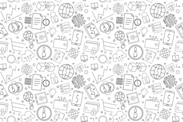 Vector Fintech pattern. Fintech seamless background	