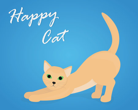 Vector of cartoon images of cute different cat with different action. Pet.