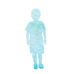 vector, watercolor silhouette child