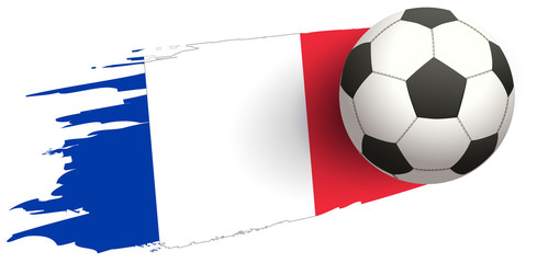 Flag of France and soccer ball of football symbol © orensila