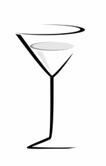 sketch of cocktail glass