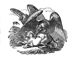 Condor and its victim (from Das Heller-Magazin, May 17, 1834)