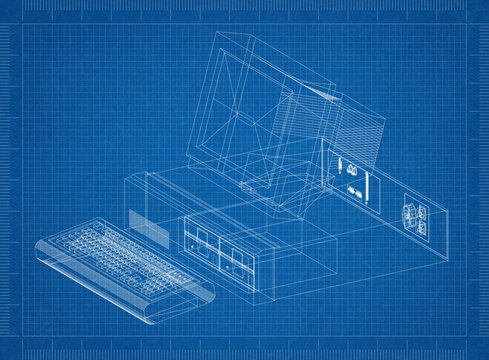 Retro Computer Architect blueprint