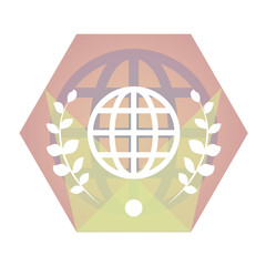 Geometric vector globe flat icon