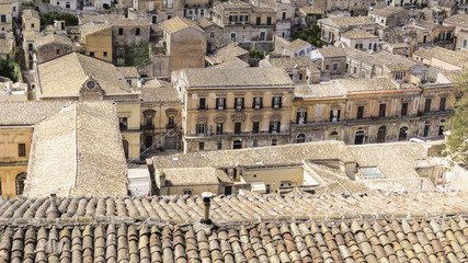  View of the baroque town of  Modica in the province of Ragusa in Sicily, Italy