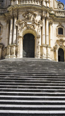 Obraz premium The baroque Saint George cathedral of Modica in the province of Ragusa in Sicily in Italy