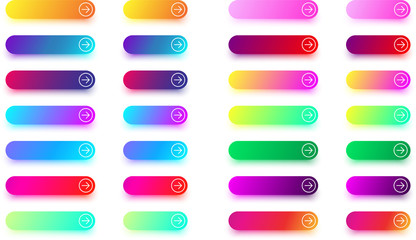 Next buttons templates with arrow isolated on white.