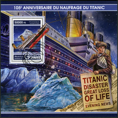 GUINEA - 2017: shows Titanic - 105 years