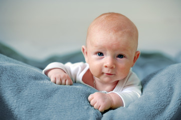 Allergies, atopic dermatitis on the face of a baby.