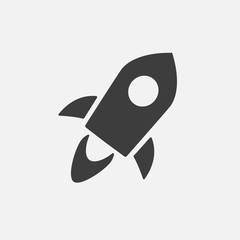Rocket vector icon. Startup sign, logo. Space shuttle symbol isolated on white. Start up, future concept for web, website, banner, mobile app