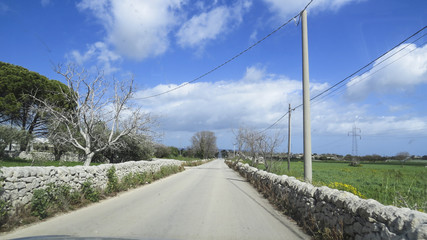 driving to  Noto in the province of Syracuse in Sicily, Italy