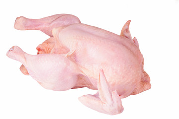 Raw chicken isolated on white background