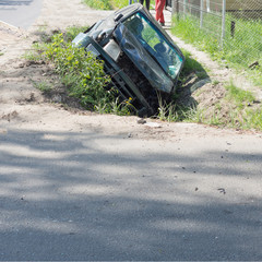 Accident car in a ditch
