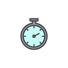 Stopwatch filled outline icon, line vector sign, linear colorful pictogram isolated on white. Timer symbol, logo illustration. Pixel perfect vector graphics