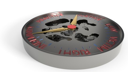 Compensation and litigation background compass concept, 3d rendering
