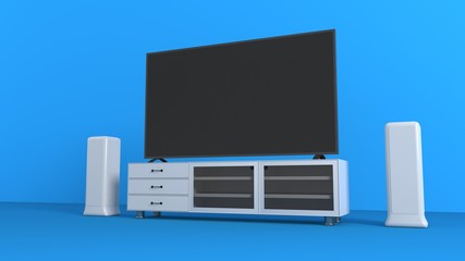 TV set background, 3d rendering