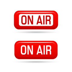 Fototapeta premium On air vector sign. Live stream symbol. Illustrration on-air sign, broadcast media sound, radio and television record.