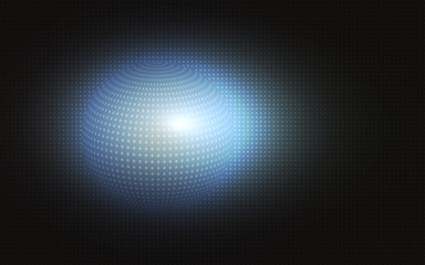 Dark abstract background with a silhouette of a sphere