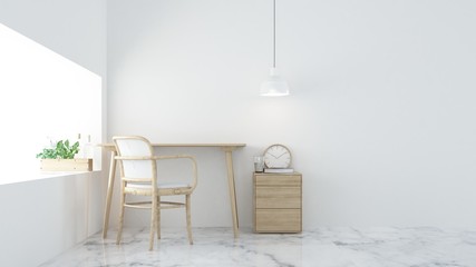 The interior relax space 3d rendering and background minimal japanese