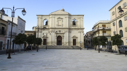 Fototapeta premium Facade of the church of the crucifix of Noto in the province of Syracuse in Sicily, Italy