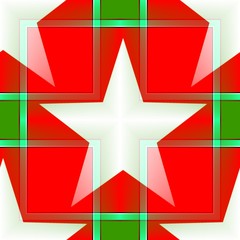 Seamless decorative pattern with a five-pointed stars in a translucent colors 