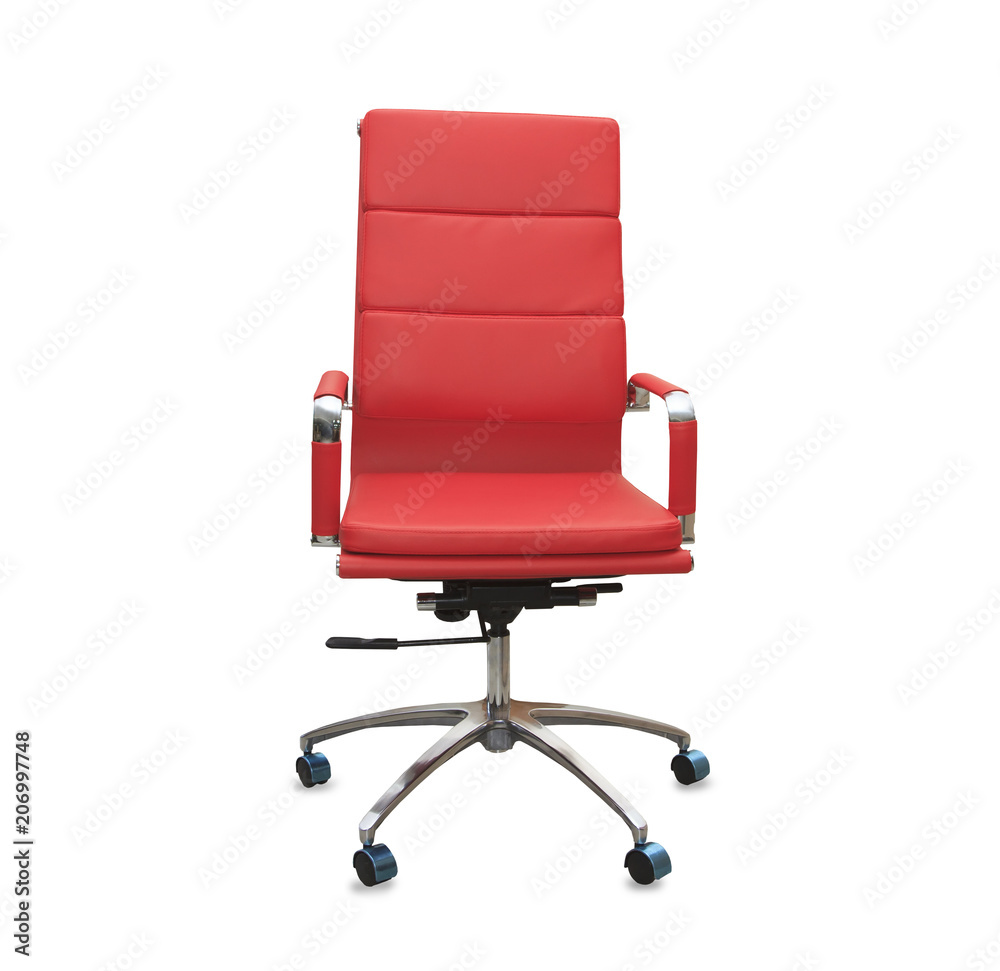 Wall mural modern office chair from red leather. isolated