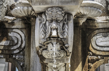 Old fountain in Viterbo, Italy