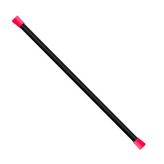 Insulated stick for fitness on a white background. Body bar for fitness