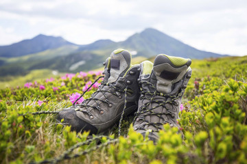 Hiking boots , outdoor mountain footwear equipment