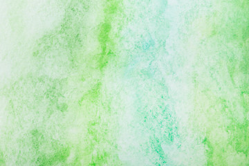 Green watercolor background. by drawing