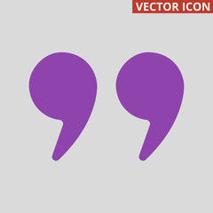 Quote icon on grey background.