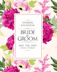 Vintage wedding invitation