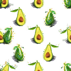 Avocado print. Seamless pattern